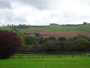 The lovely view from Bulleigh Barton Manor at Bulleigh Barton Manor in Newton Abbot
