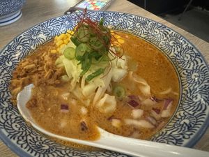 Spicy vegan Ramen  at Tokyo Ramen Takeichi in Amstelveen