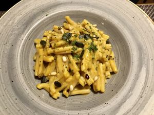 Kürbis-Casarecce at Löwen in Bad Ragaz