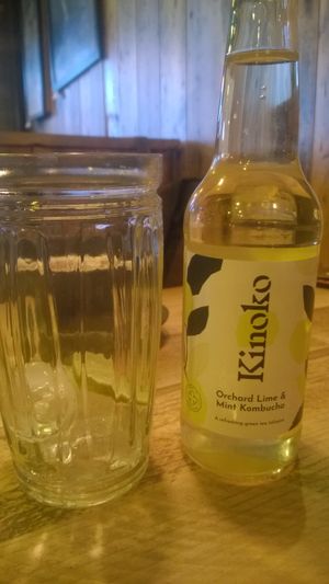 Lime and mint kombucha at Clean Bean in Durham