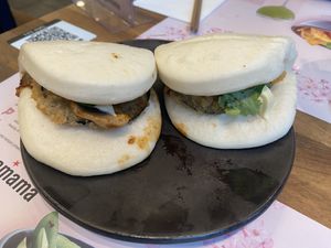 Bao with mixed mushrooms and tempura eggplant: very good  at Wagamama in Utrecht