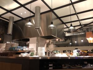 Open kitchen at Land Cafe in Tokyo