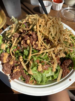 Taco saladd  at Padaro Beach Grill in Carpinteria