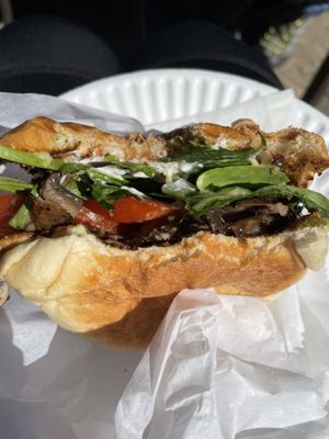 Vitamin D mushroom burger at Frenchtown Fresh in Frenchtown