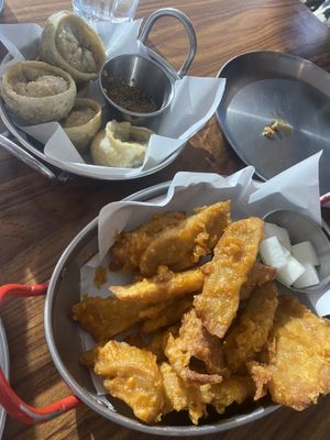 Dumplings and fried chicken   at K-pub in Adelaide