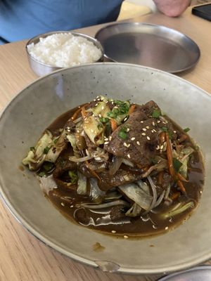 Vegan beef stir fry  at K-pub in Adelaide