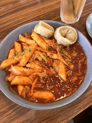 Tteokbokki with dumplings   at K-pub in Adelaide