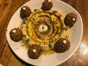 the falafel and hummus plate was delicious at Loro Loco in Koh Lanta