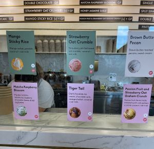 some flavors (vegan options are labeled with a “v”)  at Stella Jean's in San Diego