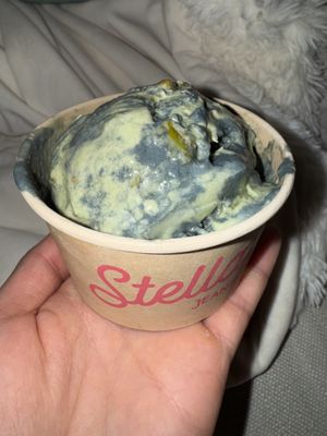 Midnight Pandan Pistachio at home (after a 15 min car drive)  at Stella Jean's in San Diego