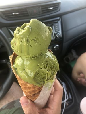 Double Scoop Matcha Pistachio  at Stella Jean's in San Diego