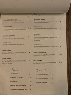 Menu at Foodshed in Abu Dhabi