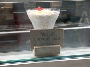 Vegan coconut chia pudding at Foodshed in Abu Dhabi