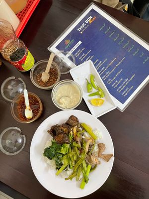 I loved all the veggies for the rice! at Phuoc Duyen in Da Nang