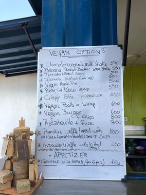 Vegan options at The Container Beach Restaurant in Negombo
