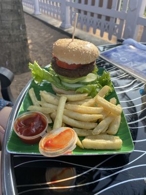 Vegan Burger  at The Container Beach Restaurant in Negombo