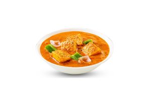 Paneer Tikka Masala is protein-rich, Indian cream cheese Paneer prepared with vegetables and onions in creamy Punjabi tomato sauce .
It is most famous Indian Curry in the world.  at The Veggie Curry Box in London
