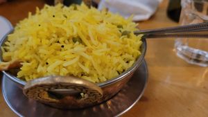 Lush lemon rice at Sagar Vegan & Vegetarian Restaurant - West End in London