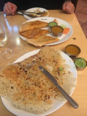 Sagar special dosa and onion dosa at Sagar Vegan & Vegetarian Restaurant - West End in London