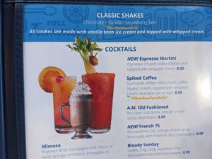 Plant based options available for milkshakes and cocktails at Sunnyside Diner - NW 6th St in Oklahoma City