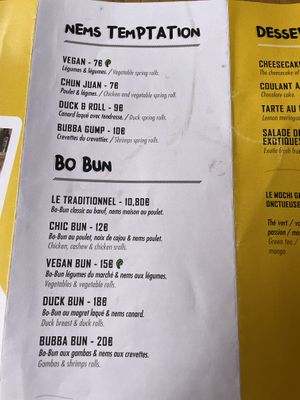 Menu   at Mian Fan in Paris