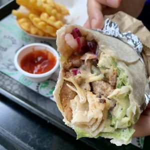 Döner kebab at What The Pitta in Brighton