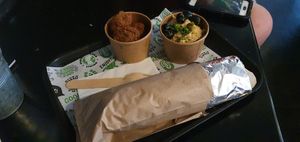 Falafel and doner kebab at What The Pitta in Brighton