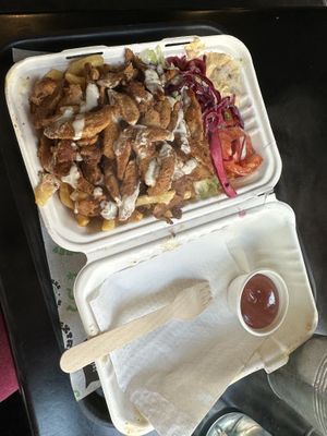 Doner chip box  at What The Pitta in Brighton