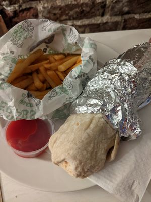 Donner, chips at What The Pitta in Brighton