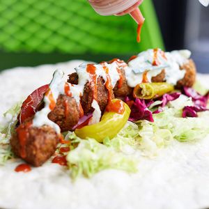 Falafel wrap at What The Pitta in Brighton