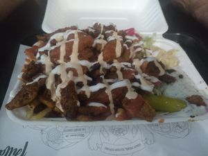 Döner chip box at What The Pitta in Brighton