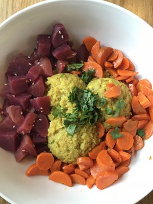 Kitchari with vegetables! Yum! Must Try! at Karma Café in Asheville