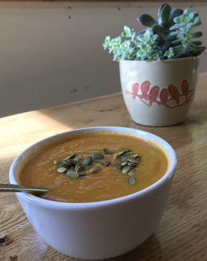 Soup of the day at Karma Café in Asheville