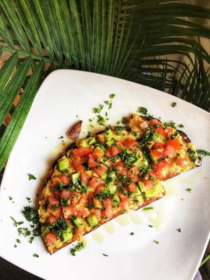 Gluten Free Traditional Flatbread at Karma Café in Asheville