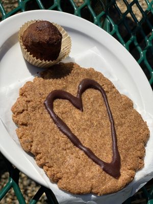 Almond butter chocolate  cookie  at Karma Café in Asheville