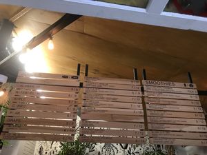 Menu at The Organic Press in Toronto