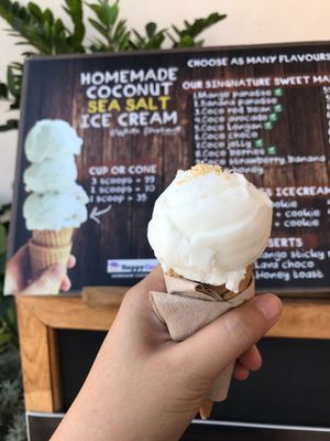 Coconut ice cream at White Elephant in Chiang Mai
