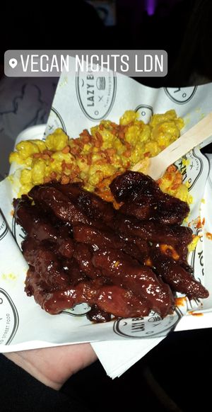 My plate at vegan nights. Delicious! at Lazy Boy Kitchen in North West London