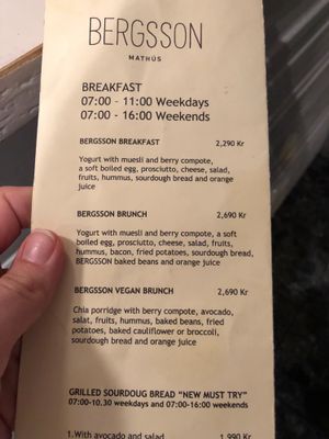 Vegan brunch option at Bergsson Mathus in Reykjavik