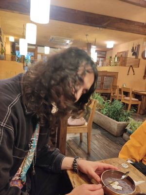 Me with red bean soup 6/10 at Traditional Tea House Insadong (전통 찻집 인사동) in Seoul