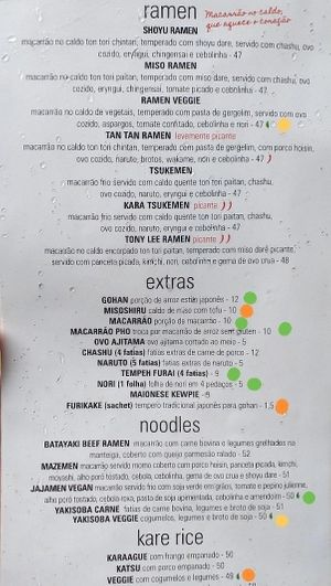 Menu Pratos Principais at Hirá Ramen Izakaya in Sao Paulo