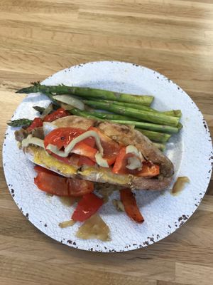 Fenway Frank with Asparagus  at Veg Eats Foods  in Delray Beach