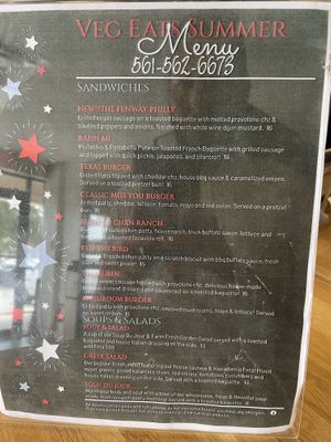 Current Menu 08/21 at Veg Eats Foods  in Delray Beach