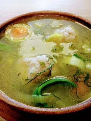 Moroccan Matzo Ball Soup at Veg Eats Foods  in Delray Beach