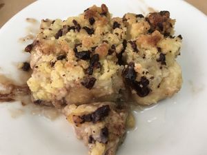 Banana and chocolate dessert at La Riera in Barcelona