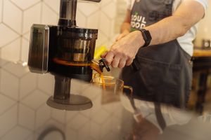 Juice master in action at Soul Food Kitchen in Glasgow