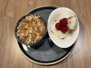 Apple crumble   at Soul Food Kitchen in Glasgow