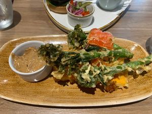 Seasonal veg tempura   at Soul Food Kitchen in Glasgow