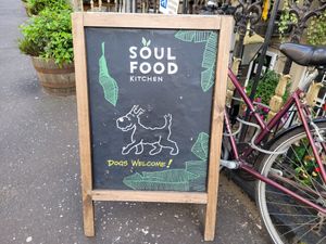 Sign outside at Soul Food Kitchen in Glasgow