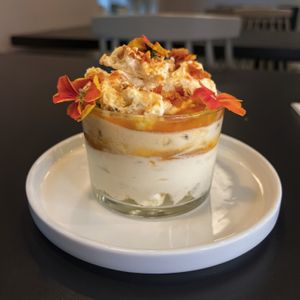 Our new Passion Fruit Cranachan (whisky infused whipped cream with layers of passion fruit topped with honeycomb) at Soul Food Kitchen in Glasgow